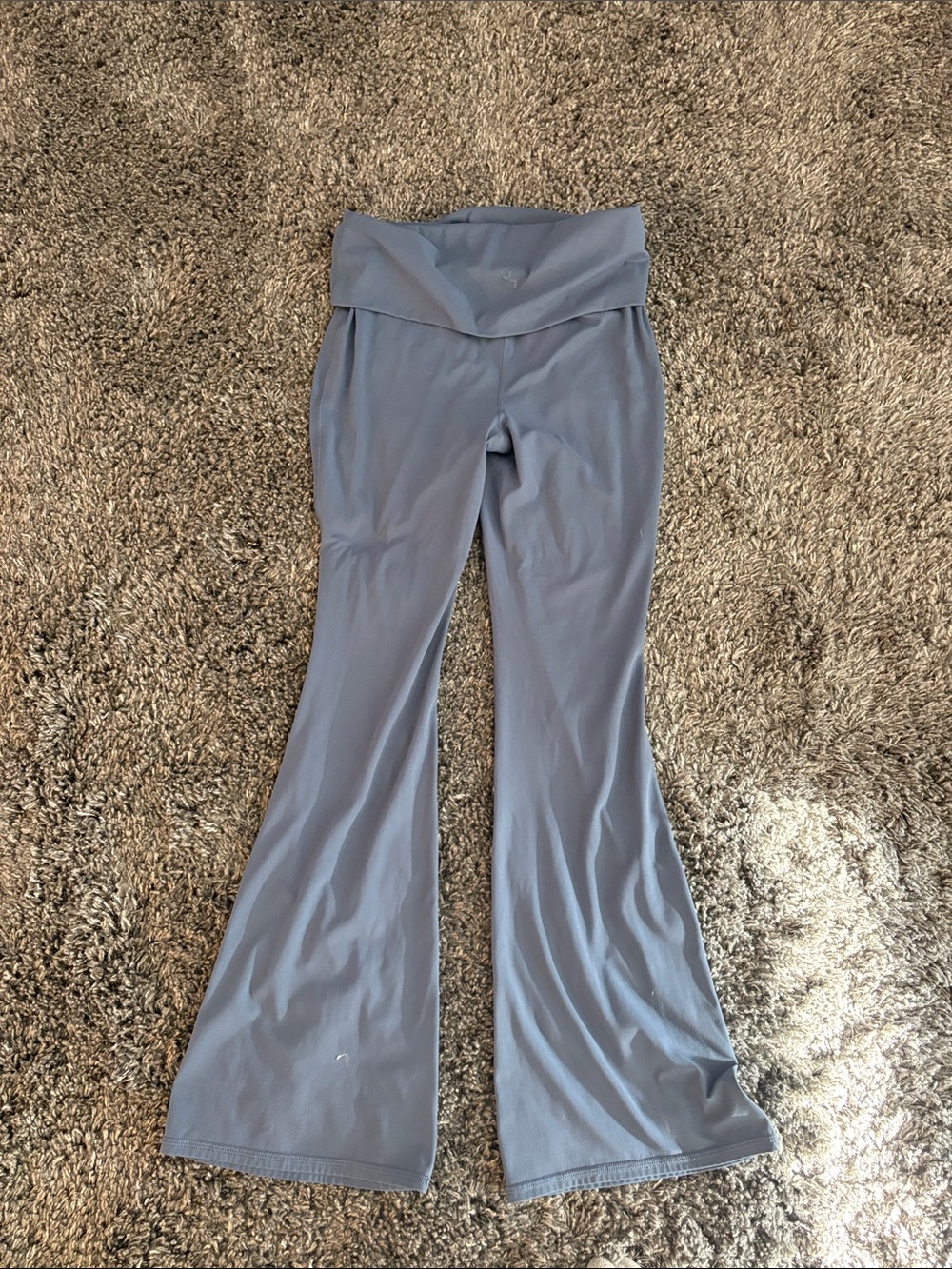 JoyLab Fold-Over Waist Flared Leggings in Dusty Blue - Picture 5 of 5